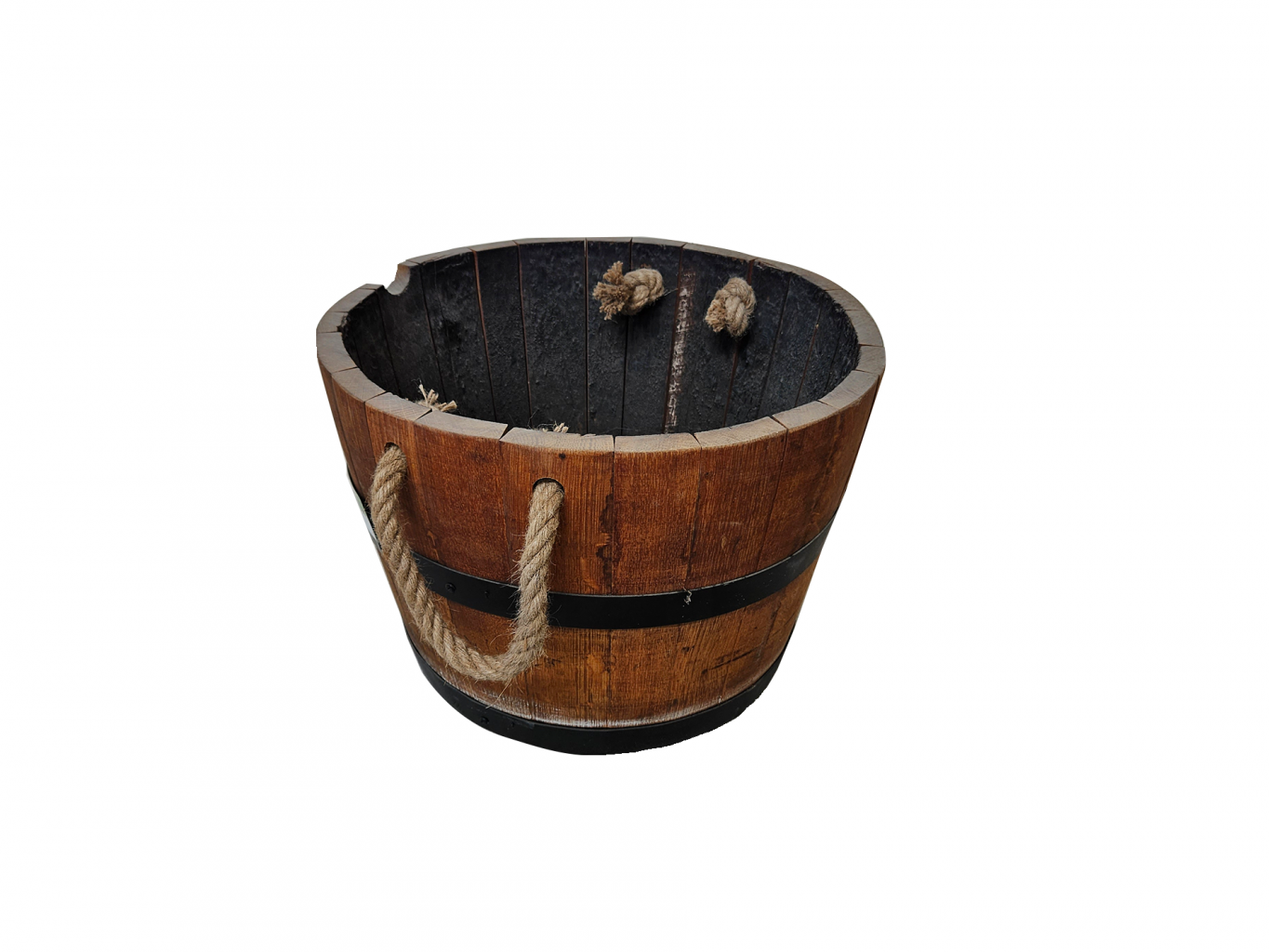 Premium Whiskey and Wine Half Barrel Planter